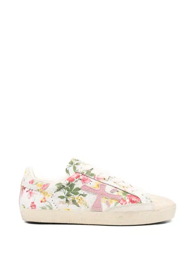 Premiata Steven Floral-print Sneakers In Multi