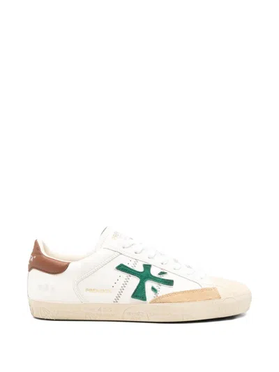 Premiata Steven Leather Sneakers In White