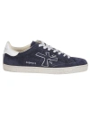 Premiata Low Top Sneakers Embroidered Accents In Blu