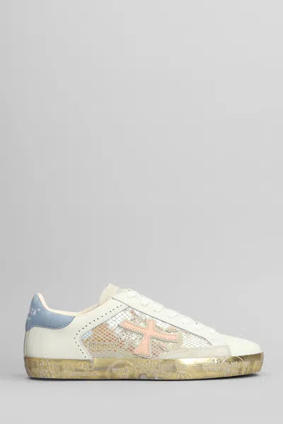 Premiata Steven Sneakers In White Leather