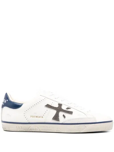 Premiata White Steven Leather Sneakers