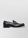 Premiata Strap Penny Loafers Round Toe Textured Finish In Black