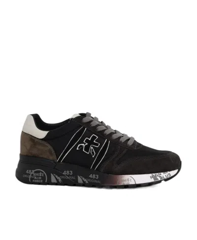Premiata Strap-up Casual Sneakers In Black