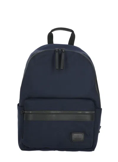 Premiata Structured Blue  Backpack With Multiple Compartments