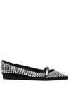 Premiata Stud-embellished Ballerina Shoes In Black