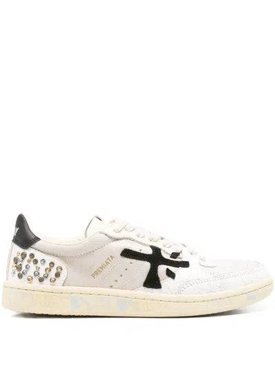 PREMIATA STUD-EMBELLISHED LACE-UP SNEAKERS