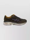 Premiata Suede And Mesh Sneakers With Rubber Sole In Multi
