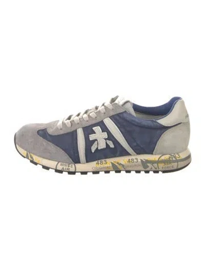 Pre-owned Premiata Suede Colorblock Pattern Sneakers In Grey