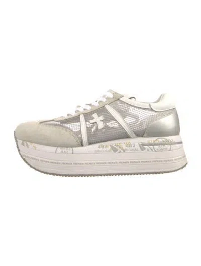 Pre-owned Premiata Suede Colorblock Pattern Sneakers In Neutral