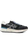 Premiata Layered White And Grey Sneakers With Sculpted Sole In Blue