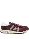 Premiata Suede-panelled Lace-up Sneakers In Animal Print