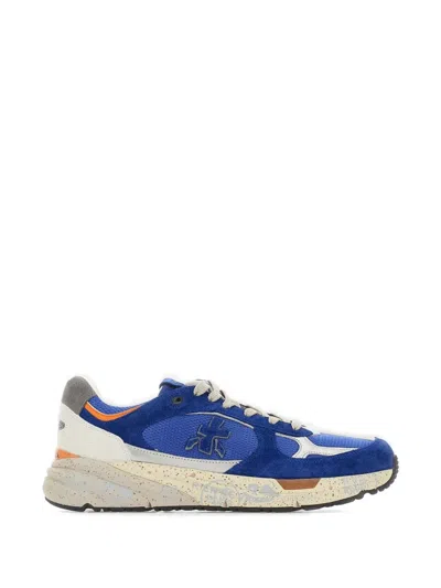 Premiata Suede Panelled Sneakers In Blue