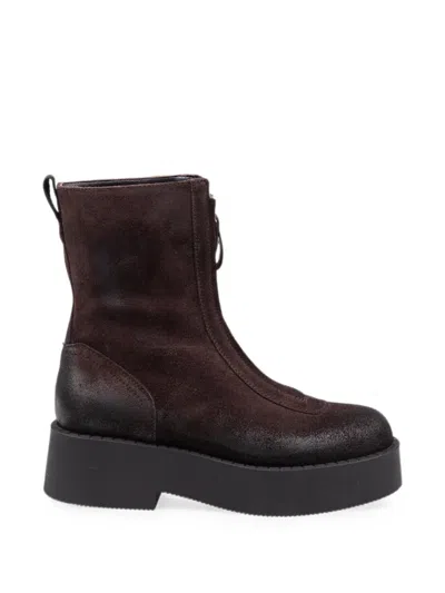 Premiata Suede Platform Ankle Boots In Multi