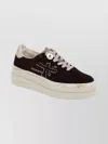 Premiata Suede Platform Lace-up Shoes In Black