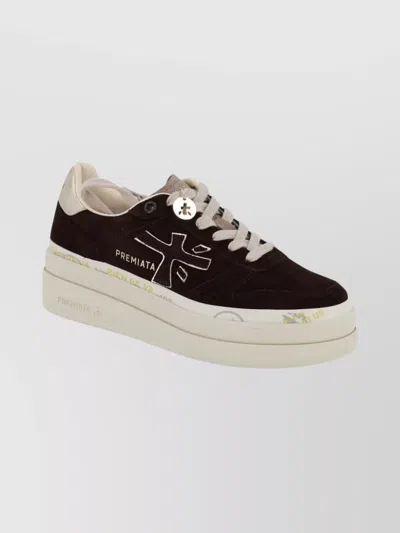 PREMIATA SUEDE PLATFORM LACE-UP SHOES