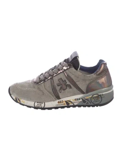Pre-owned Premiata Suede Printed Sneakers In Brown