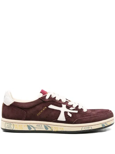 Premiata Suede Sneakers In Burgundy