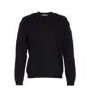 Premiata Textured Knit Sweater With Classic Crew Neck In Black