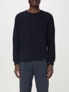 Premiata Textured Knit Sweater With Classic Crew Neck In Blue