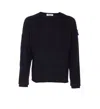 Premiata Crewneck Sweater With Long Sleeves And Ribbed Cuffs In Black