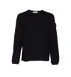 Premiata Crewneck Sweater With Long Sleeves And Ribbed Cuffs In Black