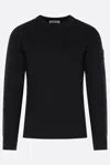 Premiata Finely Ribbed Crew Neck Sweater In Virgin Wool In Black