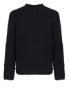 Premiata Crewneck Sweater With Long Sleeves And Textured Panels In Blue