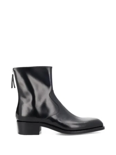 Premiata Tassel-zip Leather Boots In Black