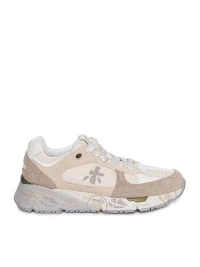 Premiata Textured Calf Leather And Nylon Sneakers In Multi