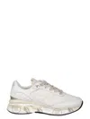Premiata Leather Sneakers With Textured Accents In White