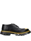 Premiata Toe Detail Lug-sole Peckham Shoes In Black