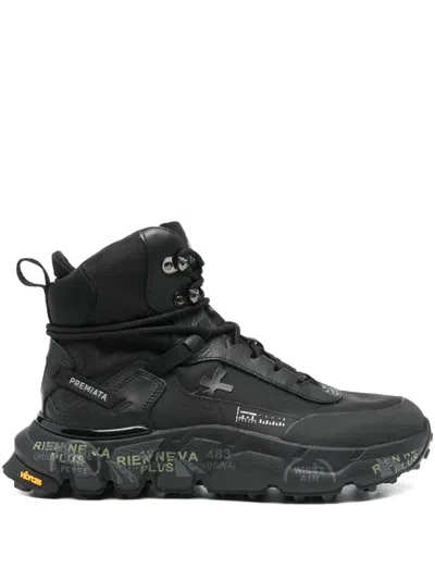 Premiata Trivor Lace-up Sneakers In Black