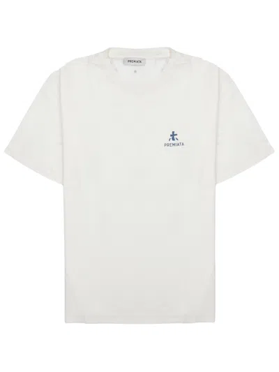 Premiata Short Sleeve Crew Neck Mens Shirt In White