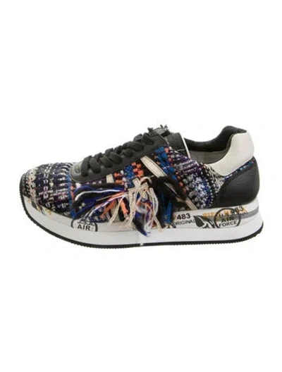 Pre-owned Premiata Tweed Patterned Sneakers In Black