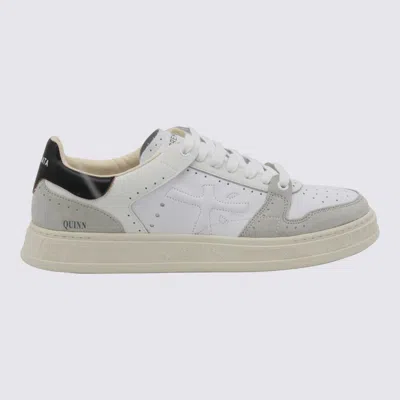 PREMIATA WHITE AND GREY LEATHER QUINN SNEAKERS
