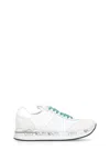 Premiata Conny Sneakers In White Suede And Fabric