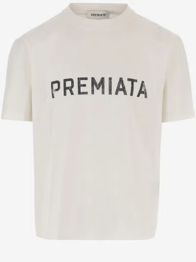 Premiata Logo-print Graphic-print T-shirt In Neutral