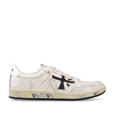 Premiata White Leather Baskt Clay Sneakers In Neutrals