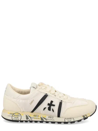 Premiata White Leather Sneaker In Multi