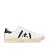 Premiata White Leather Sneakers With Black Accents
