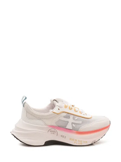 Premiata White Logo Hill Sneakers