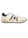 Premiata Low Top Sneakers With Contrast Heel Tab In White