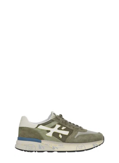 Premiata White Mick 8086 Suede-blend Sneakers In Multi