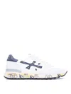 Premiata Paneled Round Toe Sneakers With Contrasting Sole In Blanco