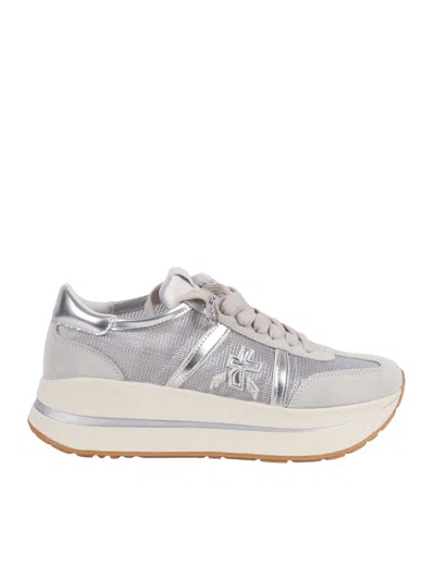 Premiata White Sneakers Bethcoin Silver In Gray