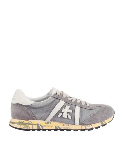 Premiata White Sneakers Lucy Grey In Gray