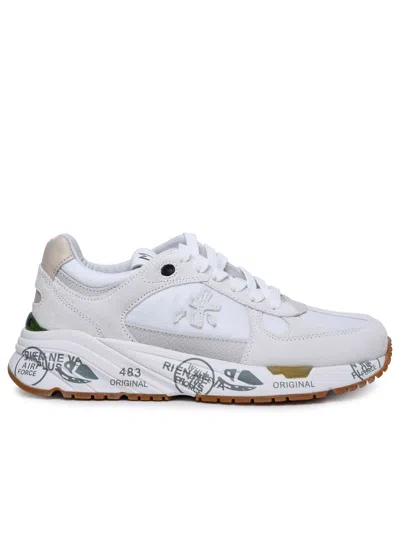 Premiata White Suede Blend Mazed Sneakers