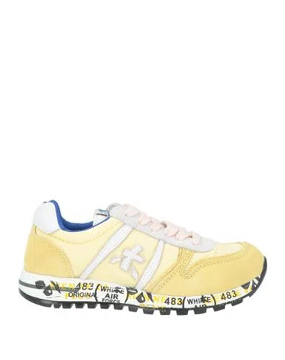 Premiata Babies'  Will Be Sky Toddler Sneakers Pastel Yellow Size 10c Leather, Textile Fibers In Multi