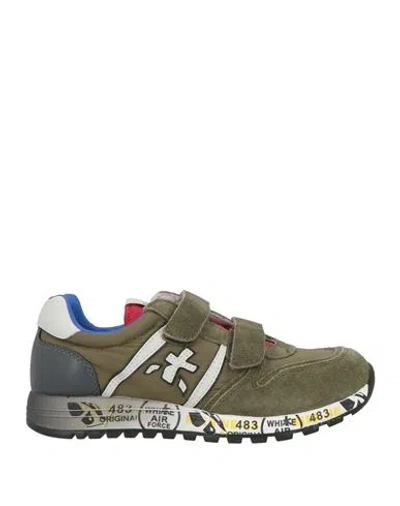 Premiata Babies'  Will Be Sky V Toddler Sneakers Military Green Size 9c Leather, Textile Fibers