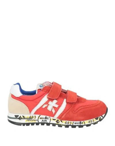 Premiata Babies'  Will Be Sky V Toddler Sneakers Red Size 10c Leather, Textile Fibers In Multi